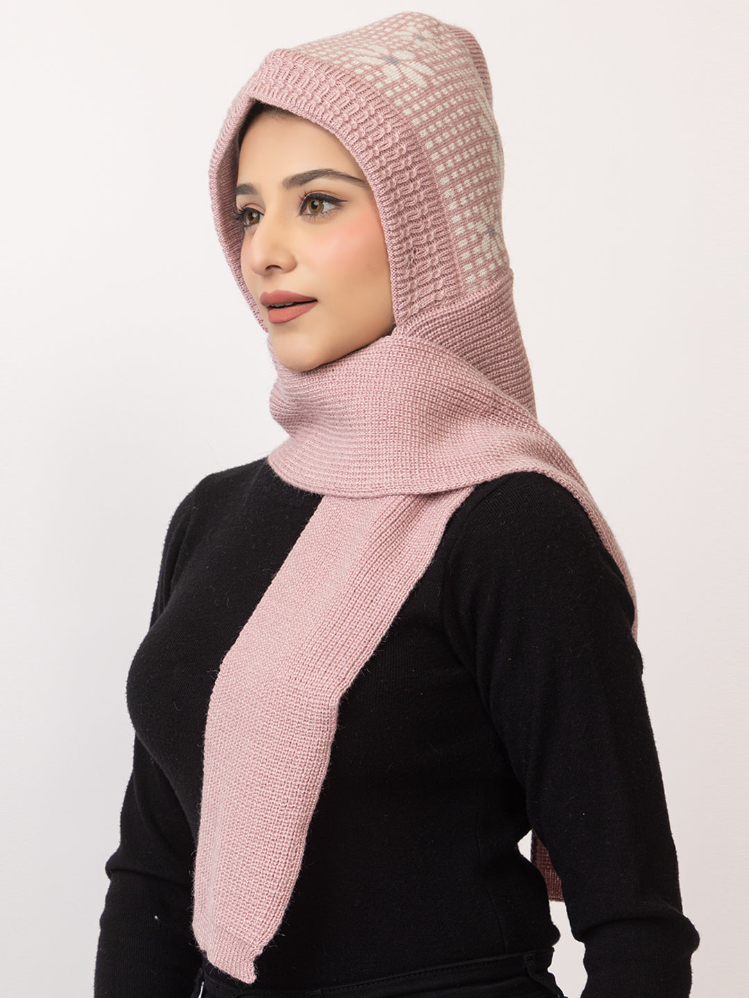 Pink flower muffler cap