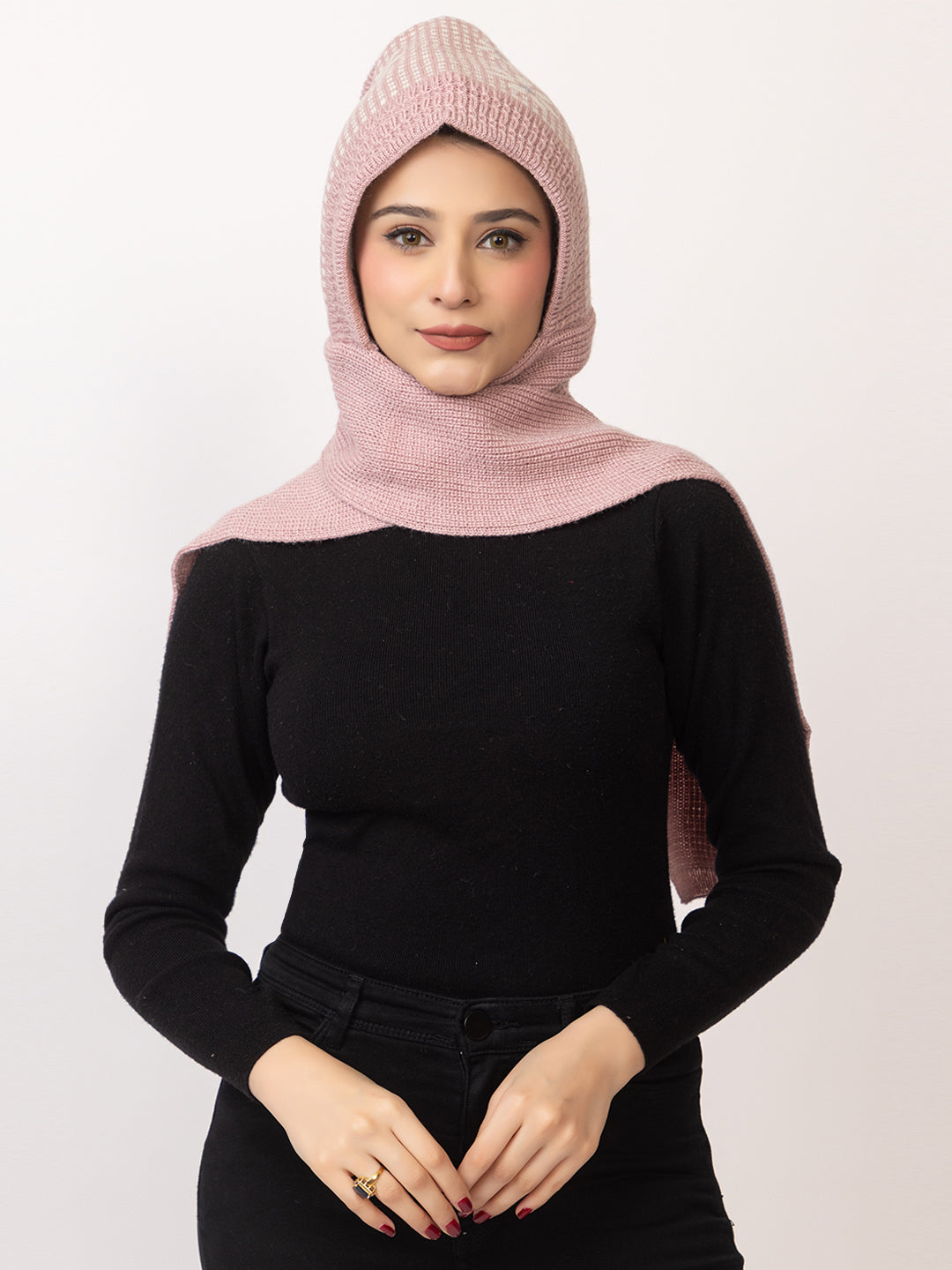 Pink flower muffler cap