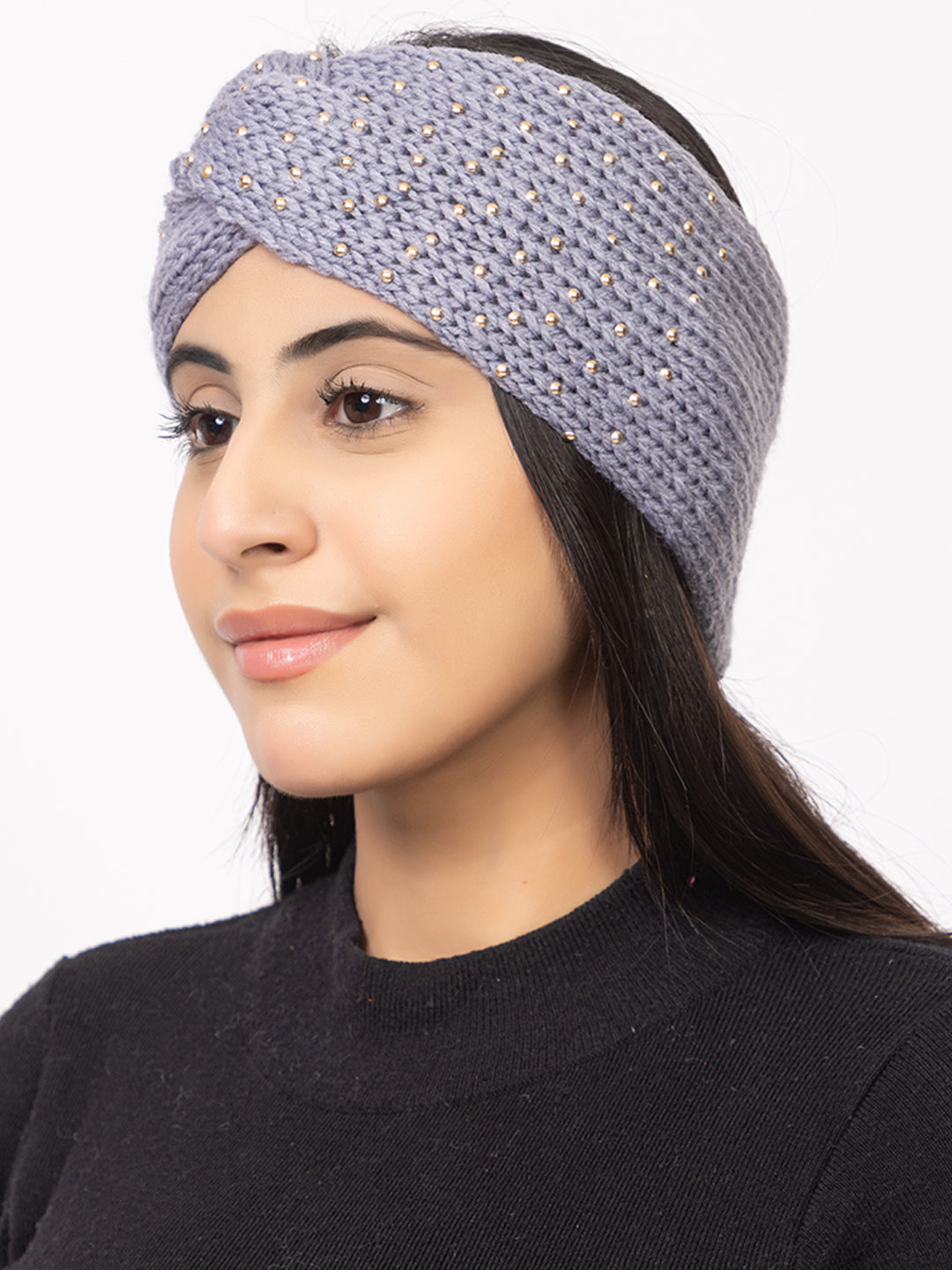 Women Mini Pearl Headband – Purple
