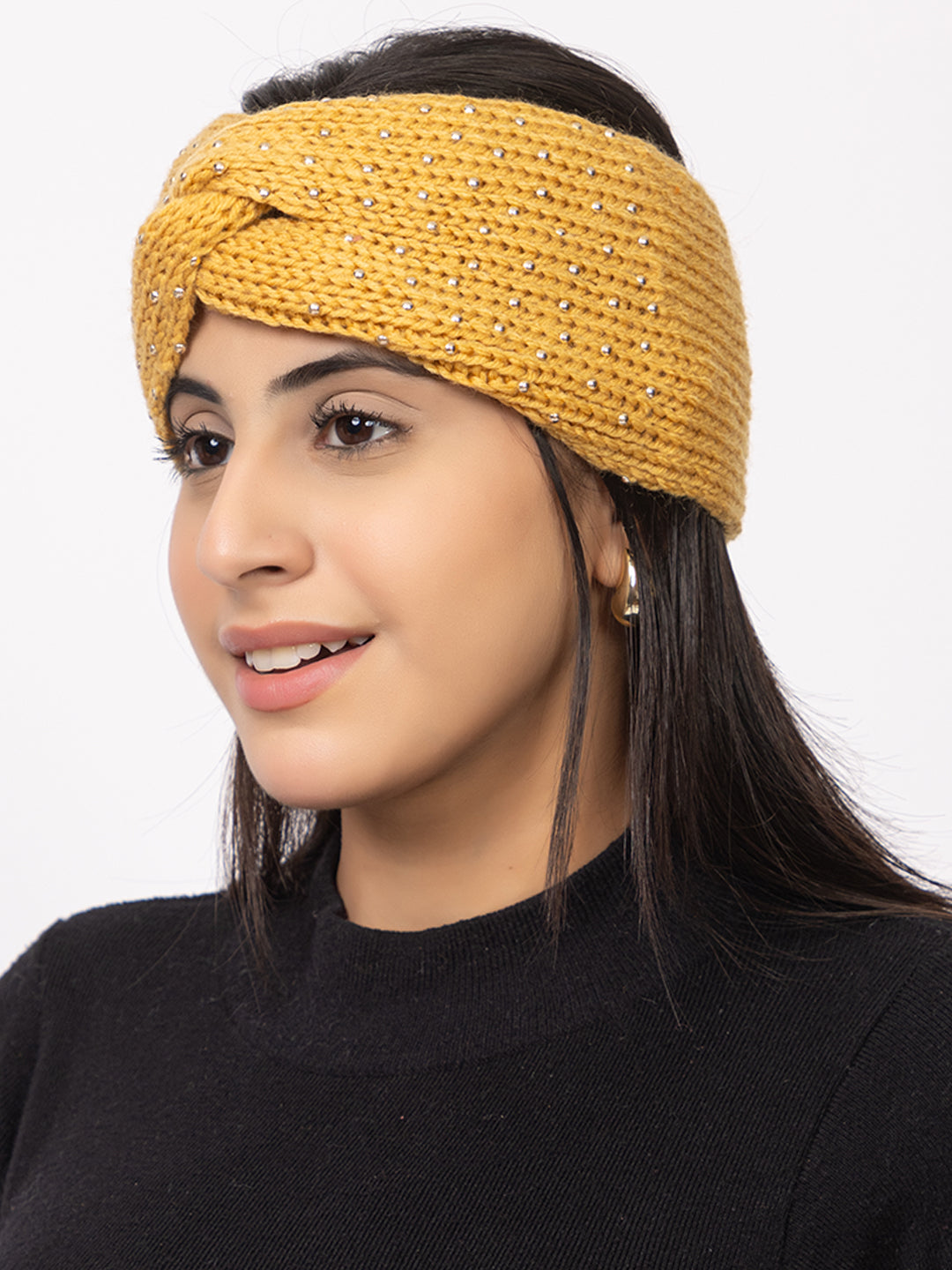 Women Mini Pearl Headband – Yellow