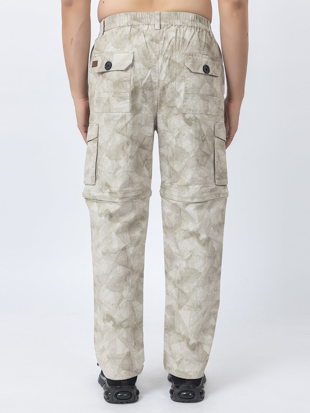 Men's 2-in-1 Camouflage Convertible Cargo Pants - Beige