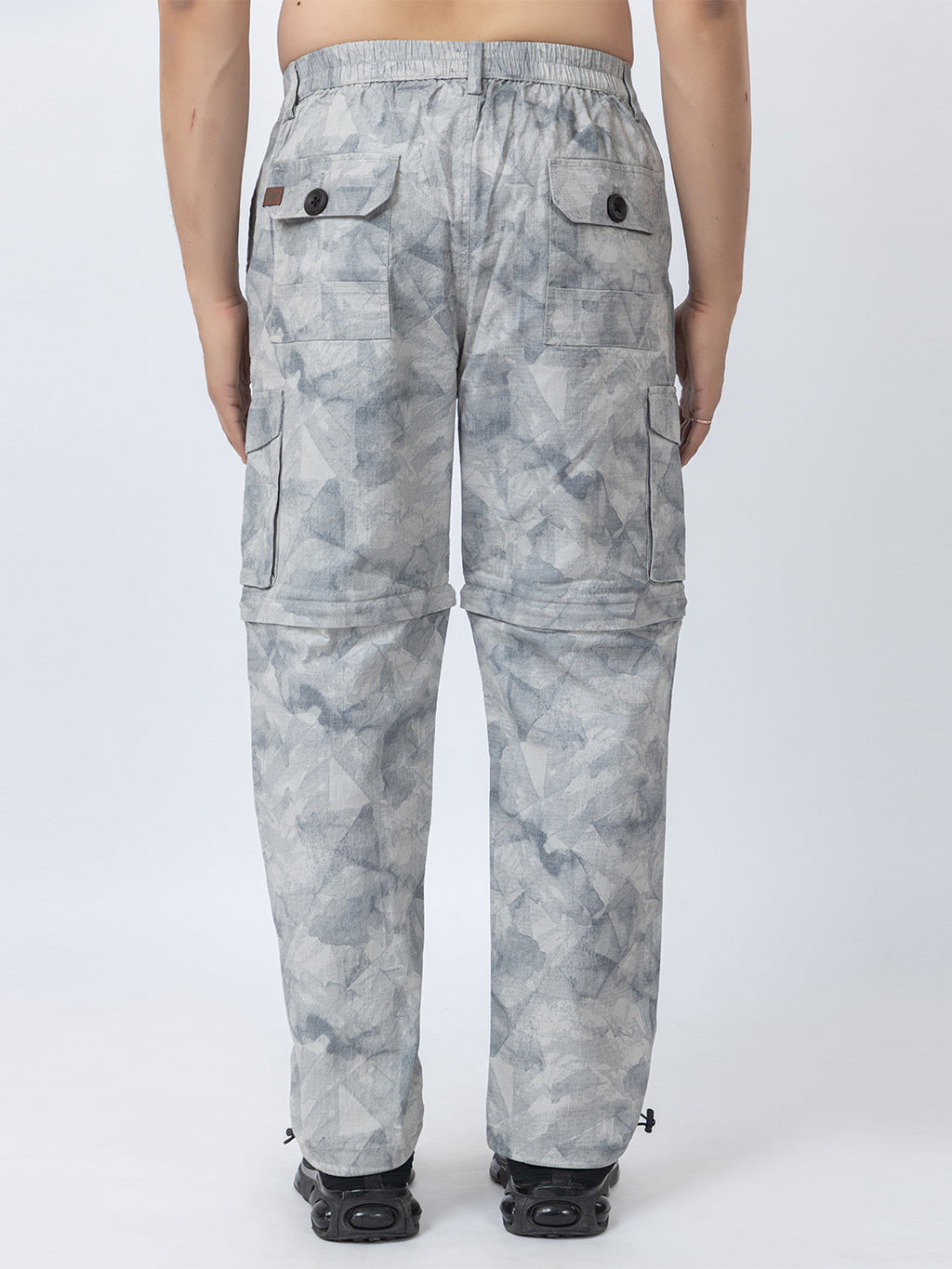 Men's 2-in-1 Camouflage Convertible Cargo Pants - Light Grey