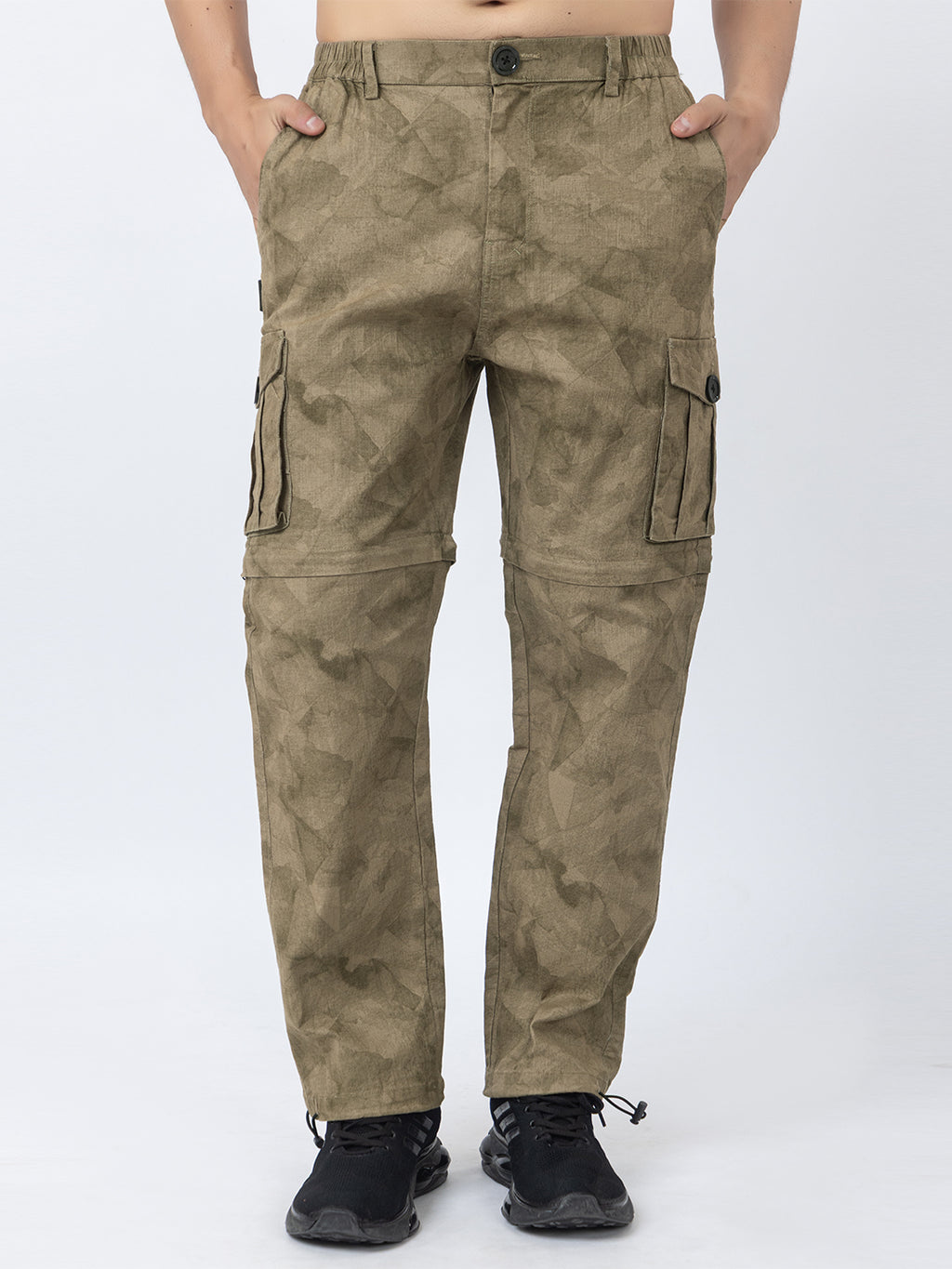 Men's 2-in-1 Camouflage Convertible Cargo Pants - Brown