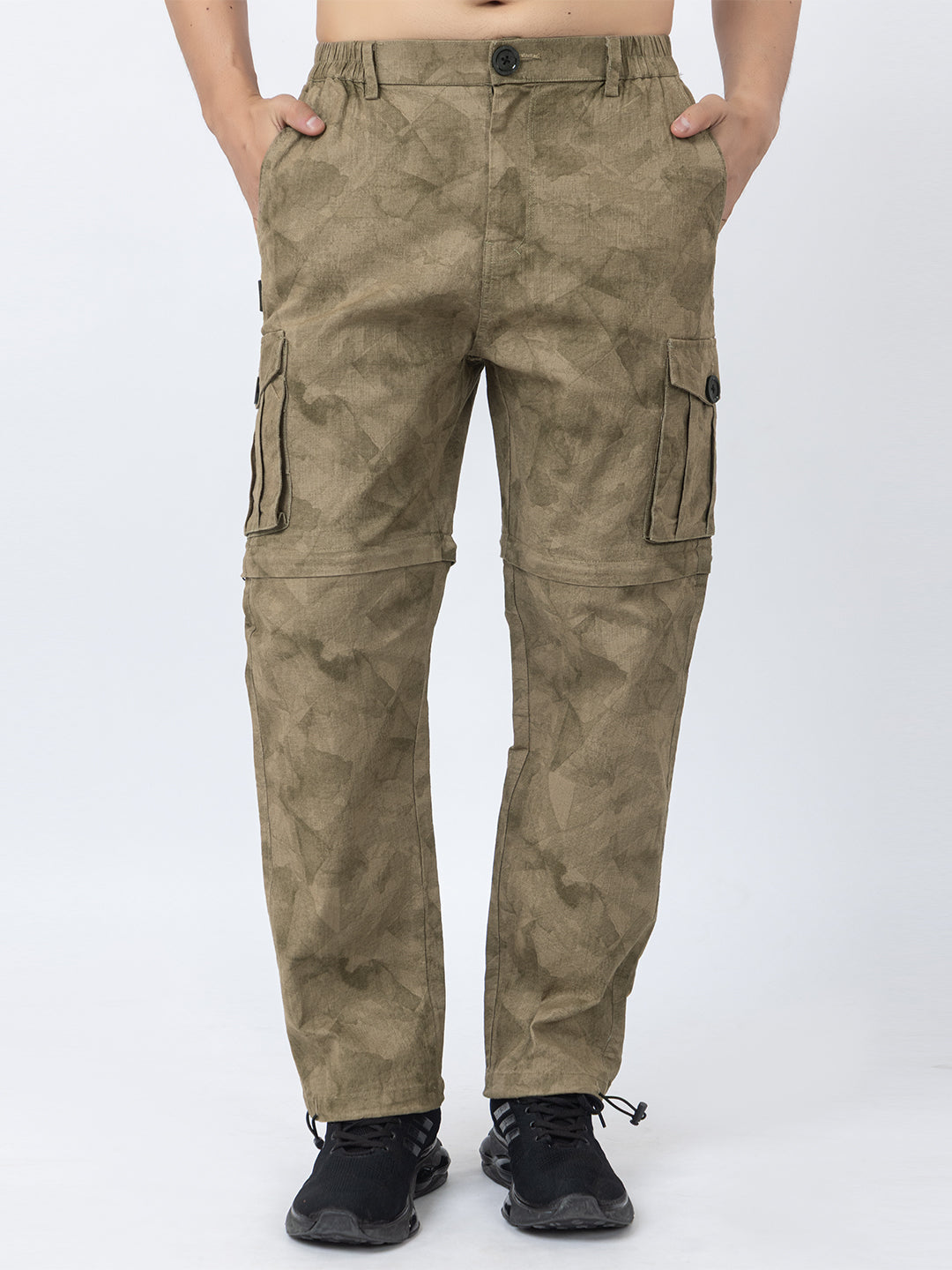 Men's 2-in-1 Camouflage Convertible Cargo Pants - Brown