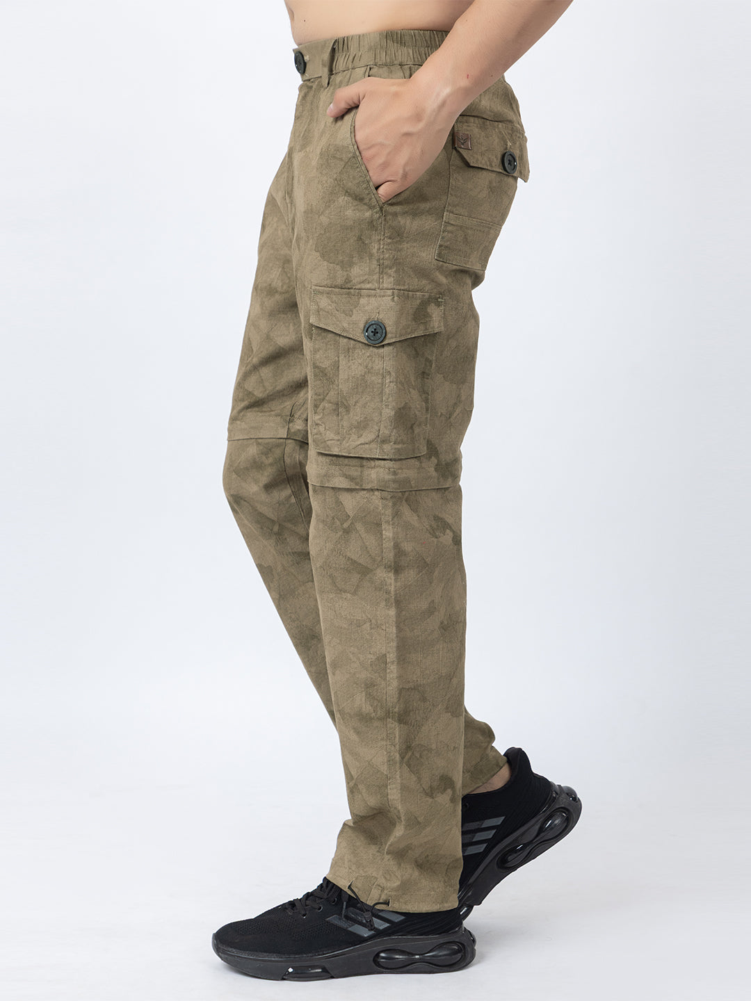 Men's 2-in-1 Camouflage Convertible Cargo Pants - Brown
