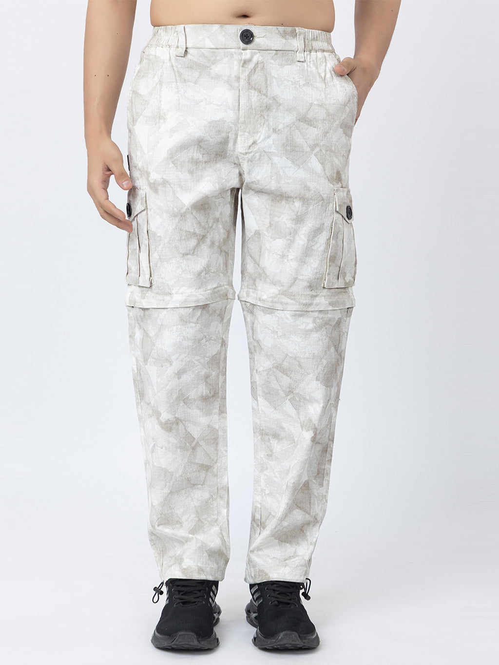 Men's 2-in-1 Camouflage Convertible Cargo Pants - Cream