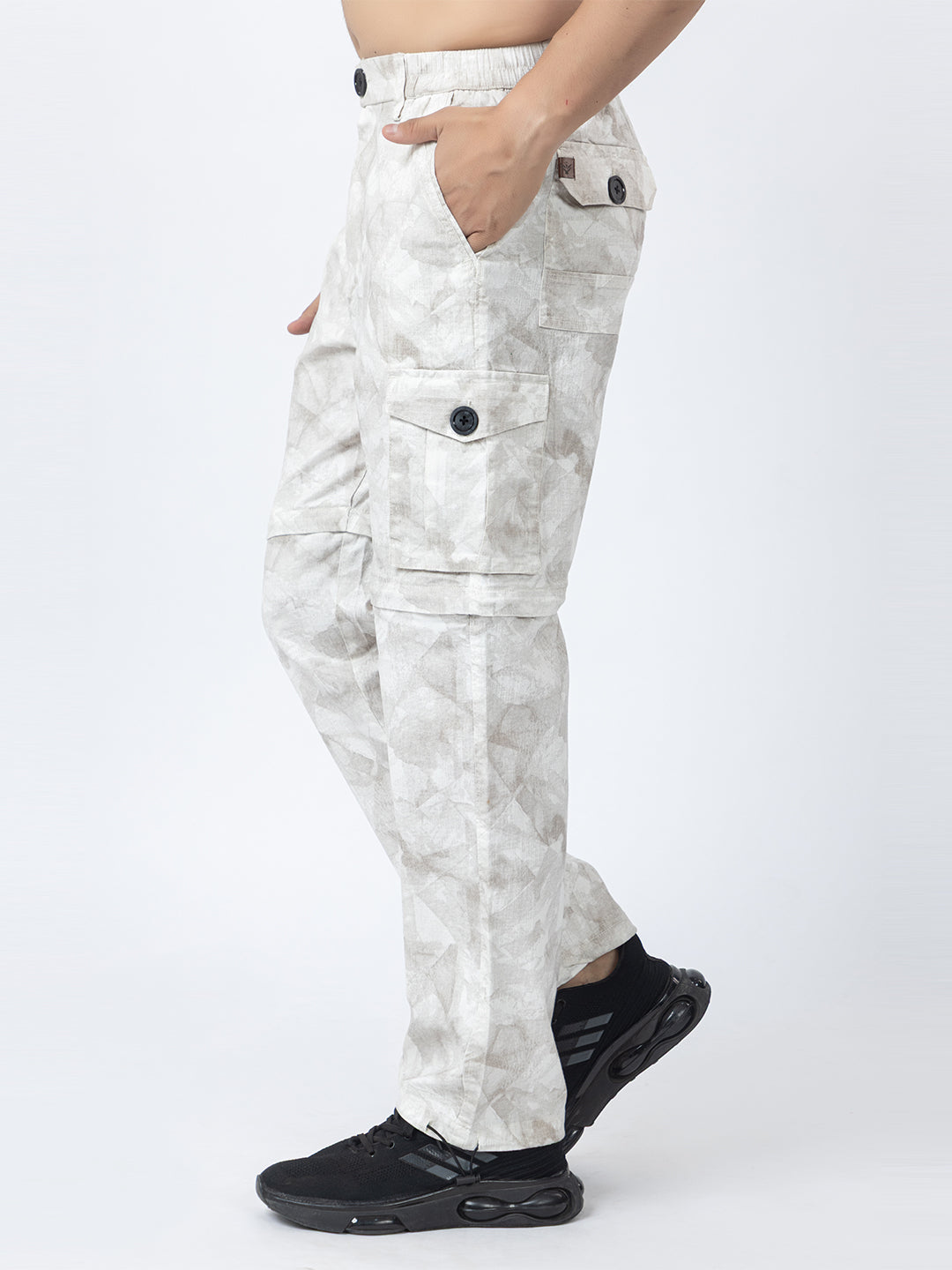 Men's 2-in-1 Camouflage Convertible Cargo Pants - Cream