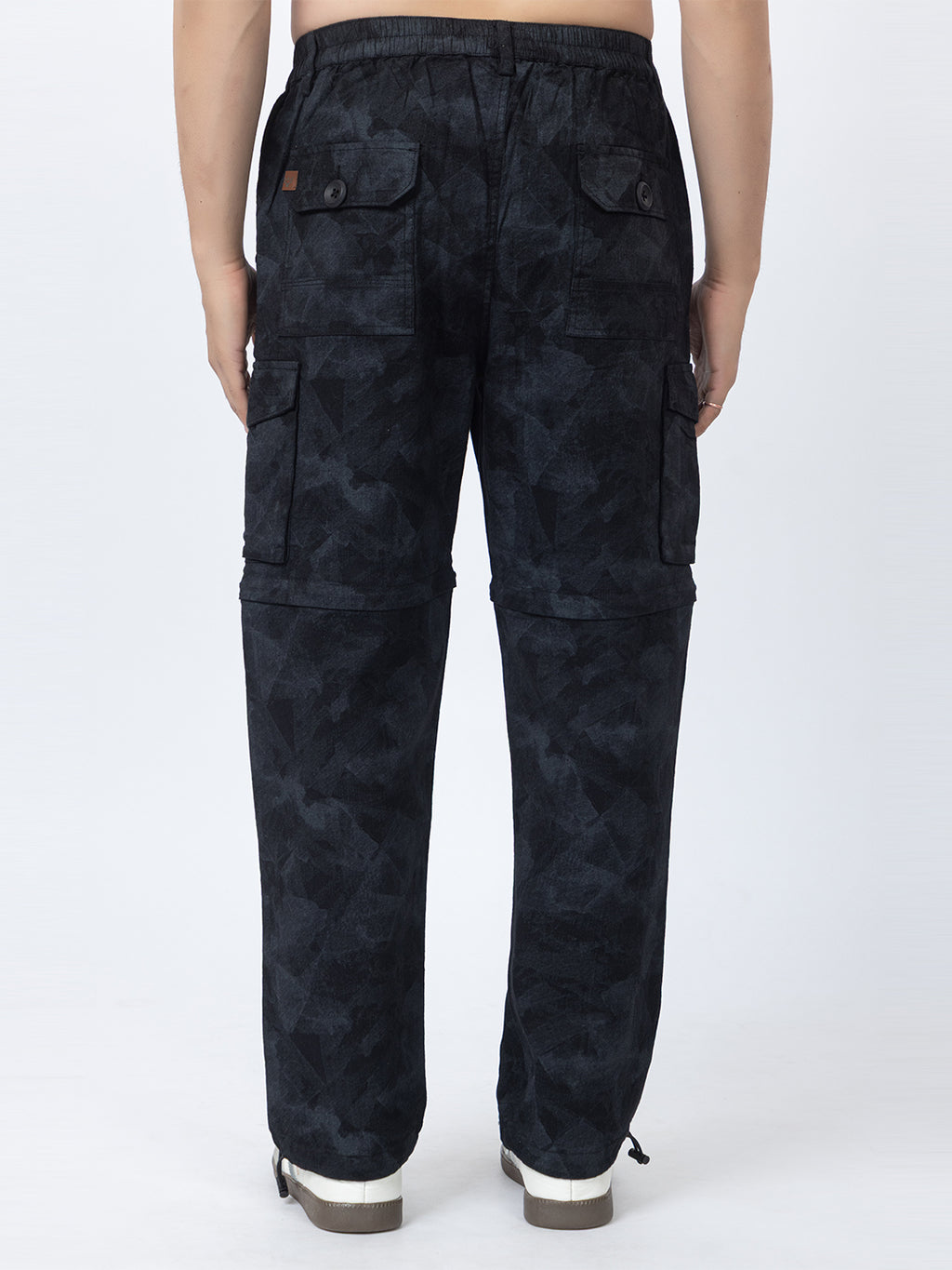 Men's 2-in-1 Camouflage Convertible Cargo Pants - Black