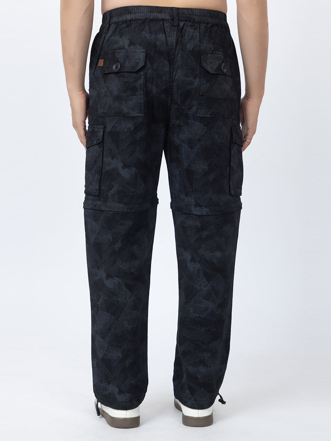 Men's 2-in-1 Camouflage Convertible Cargo Pants - Black