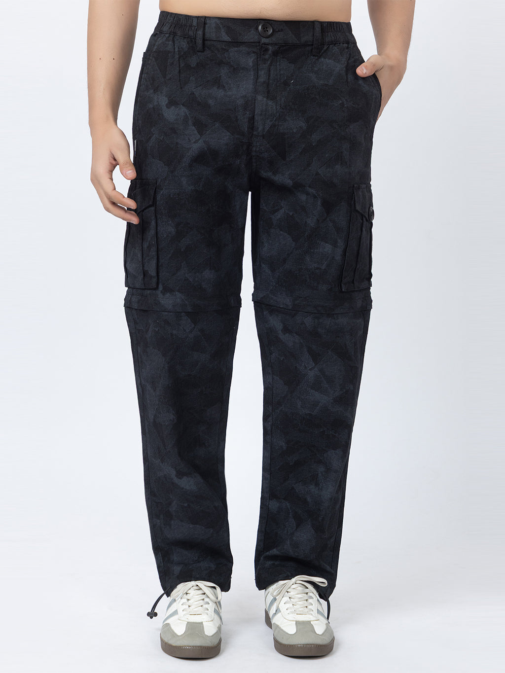 Men's 2-in-1 Camouflage Convertible Cargo Pants - Black