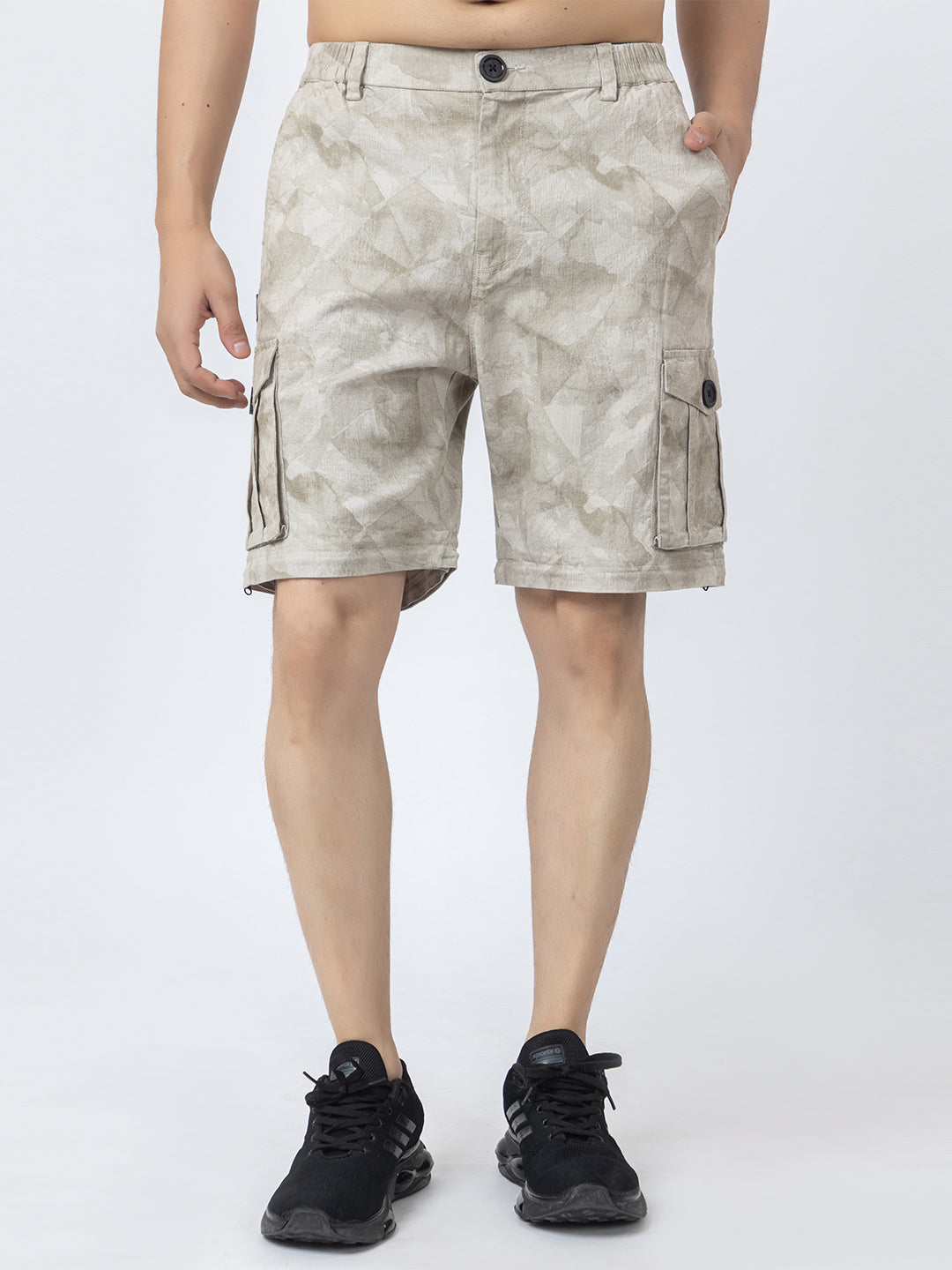 Men's 2-in-1 Camouflage Convertible Cargo Pants - Beige