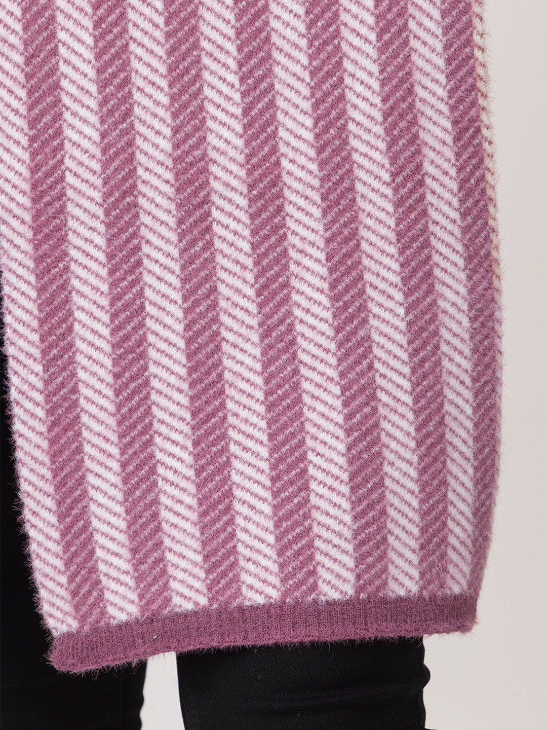 Pink striper scarf cap combo