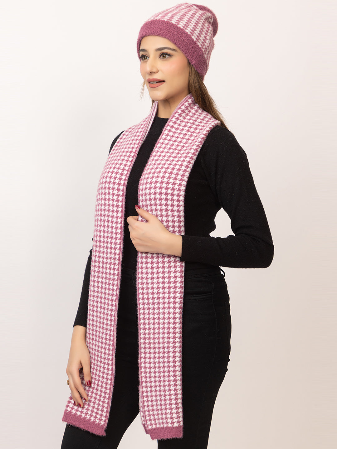 Pink Dots scarf cap combo