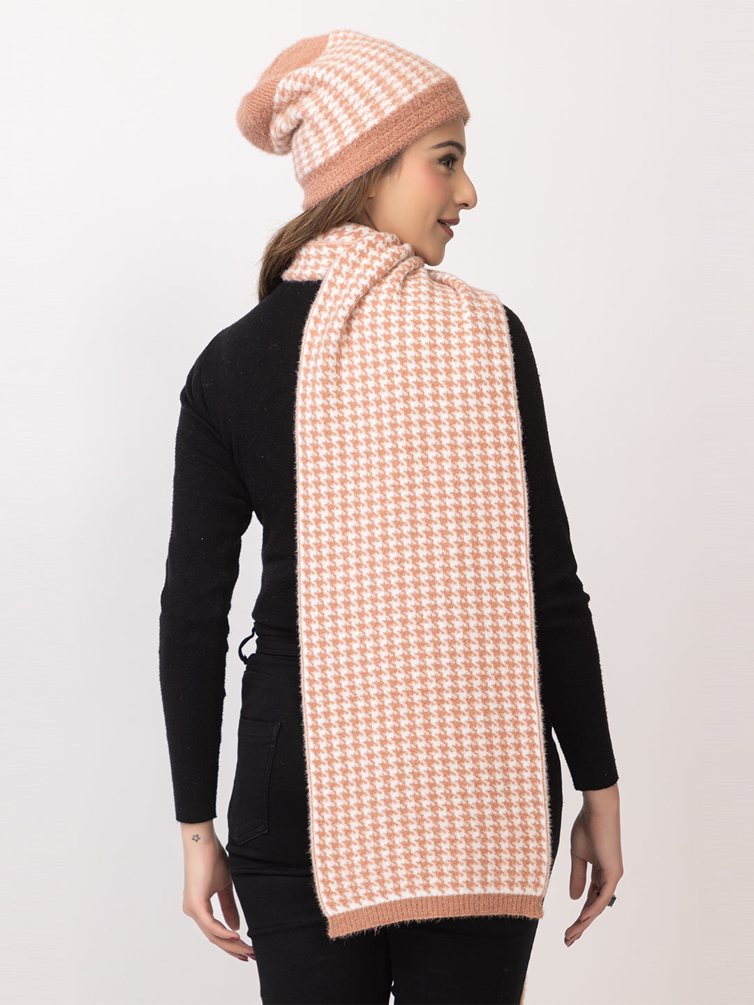 Orange Dots scarf cap combo