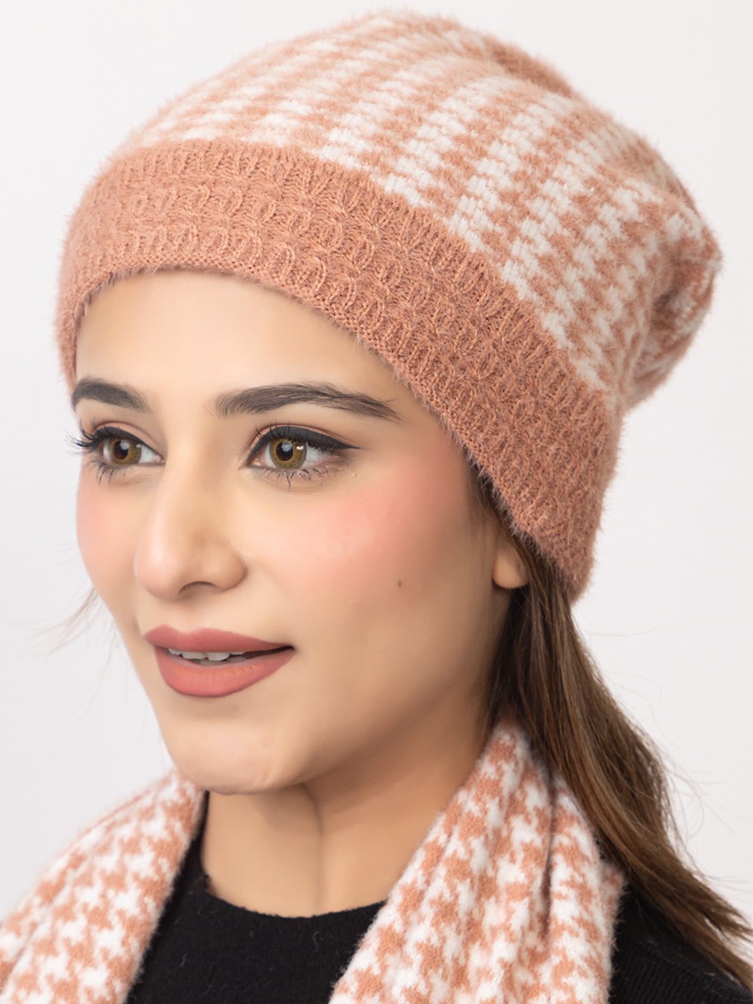 Orange Dots scarf cap combo