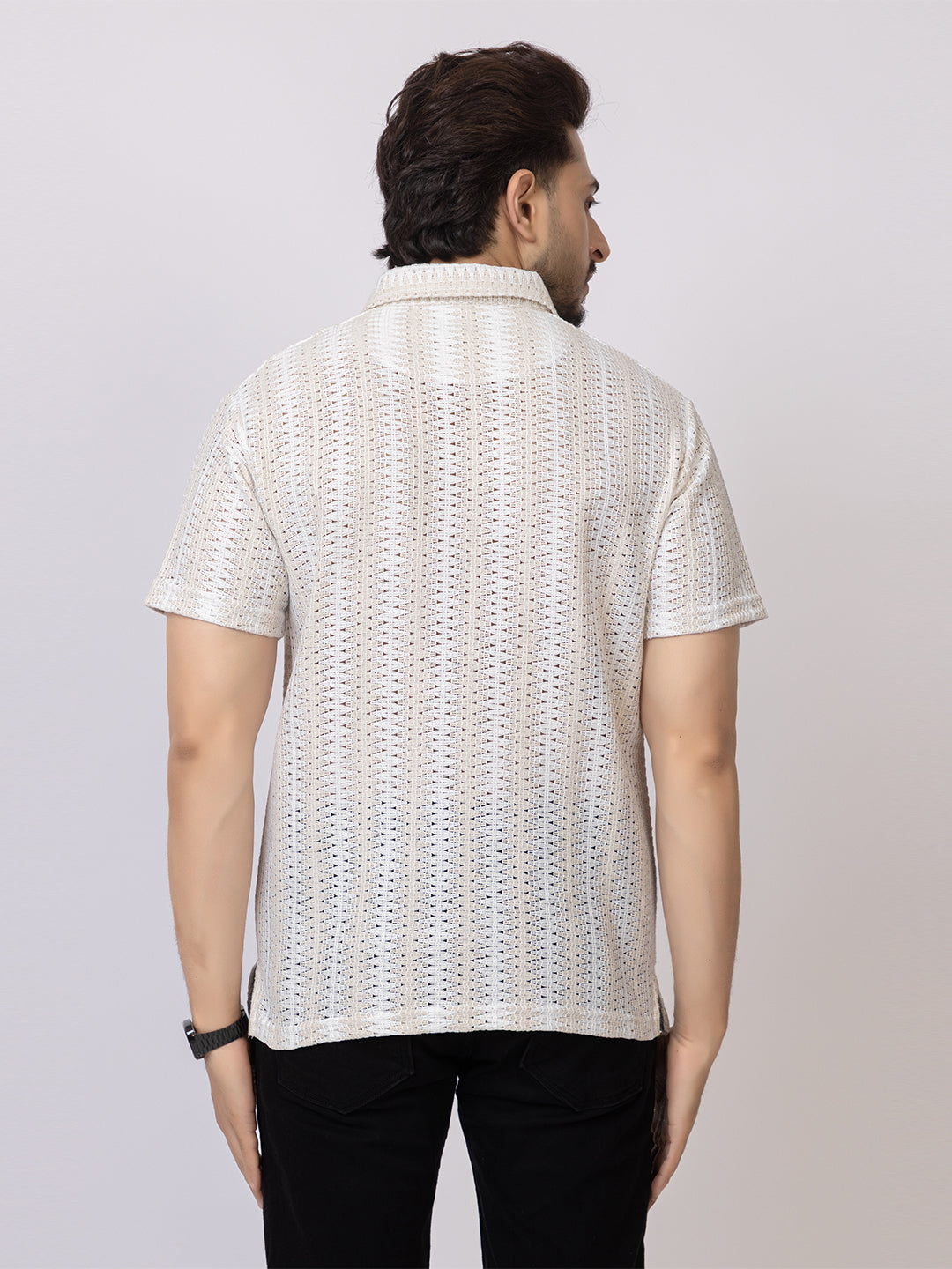 Men’s Printed Polo T-Shirt - White