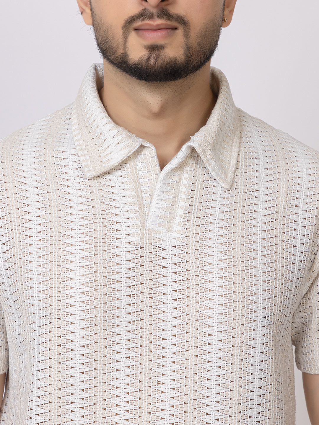 Men’s Printed Polo T-Shirt - White