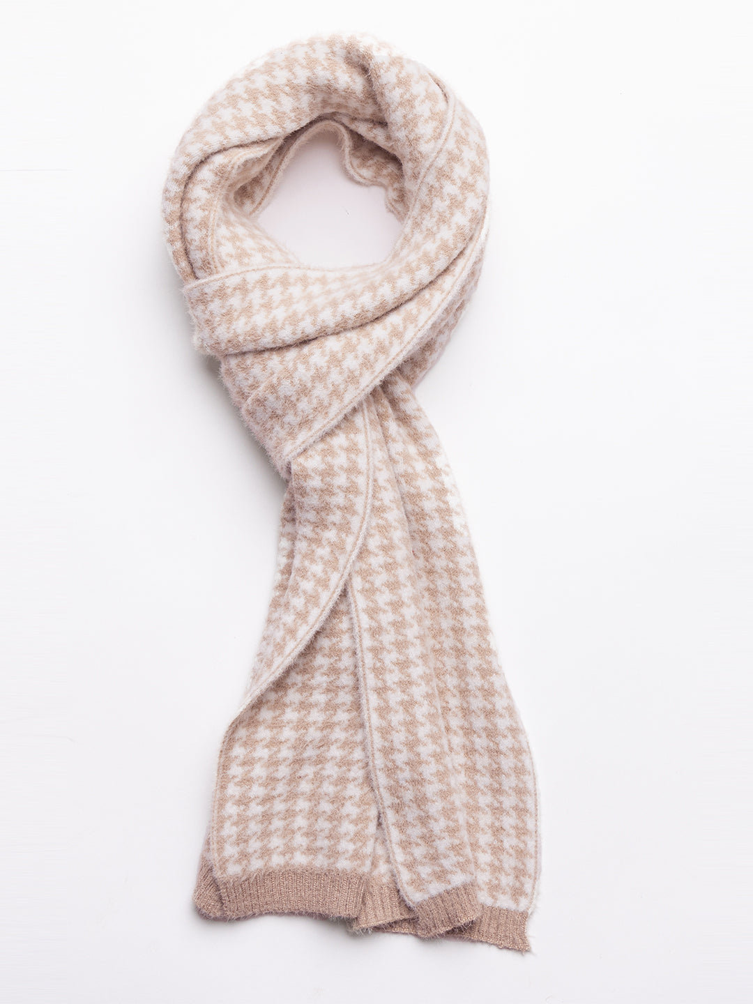 Beige Dots scarf cap combo