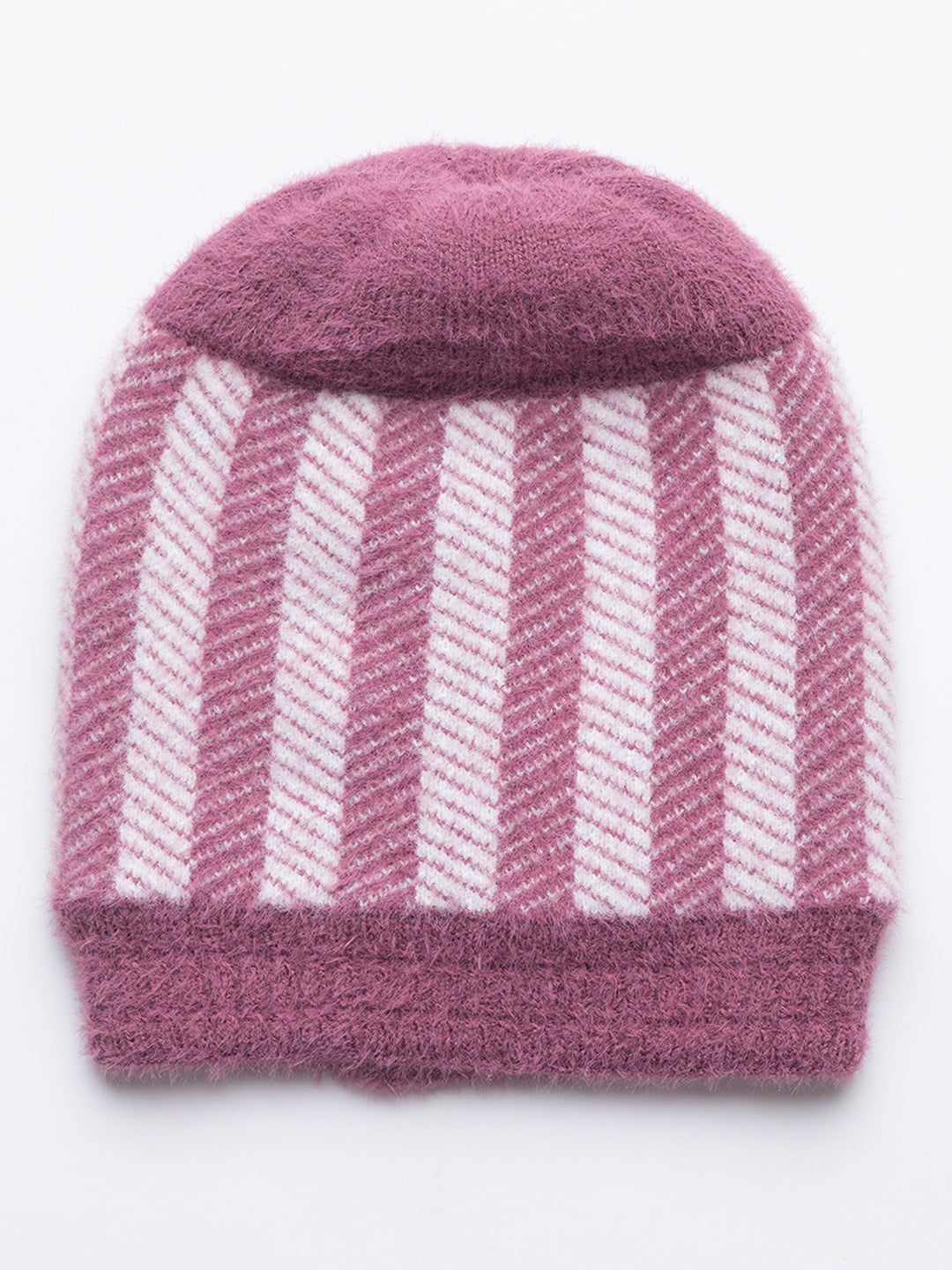 Pink striper scarf cap combo