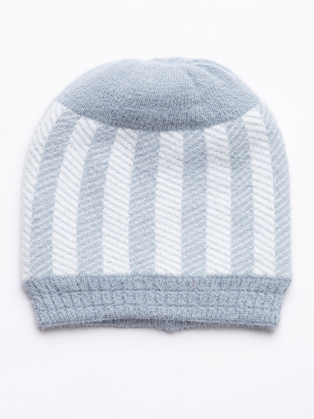 Light grey striper scarf cap combo