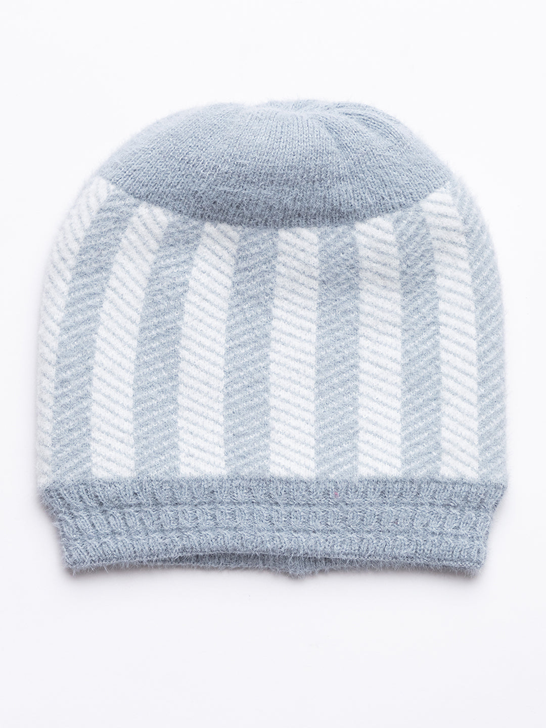 Light grey striper scarf cap combo