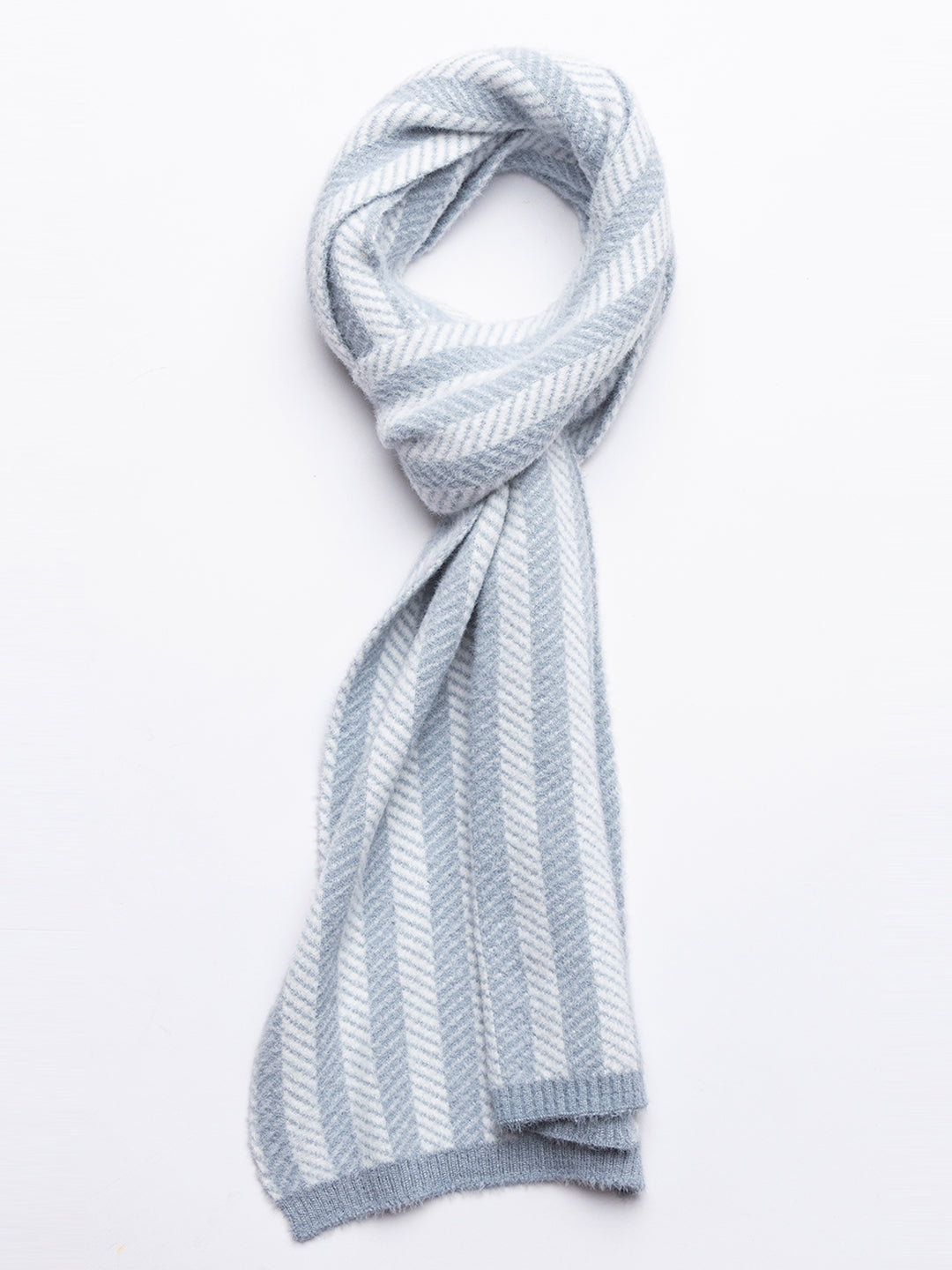 Light grey striper scarf cap combo