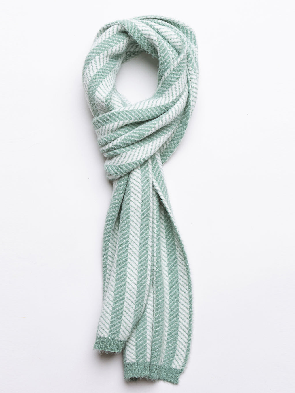 Green striper scarf cap combo