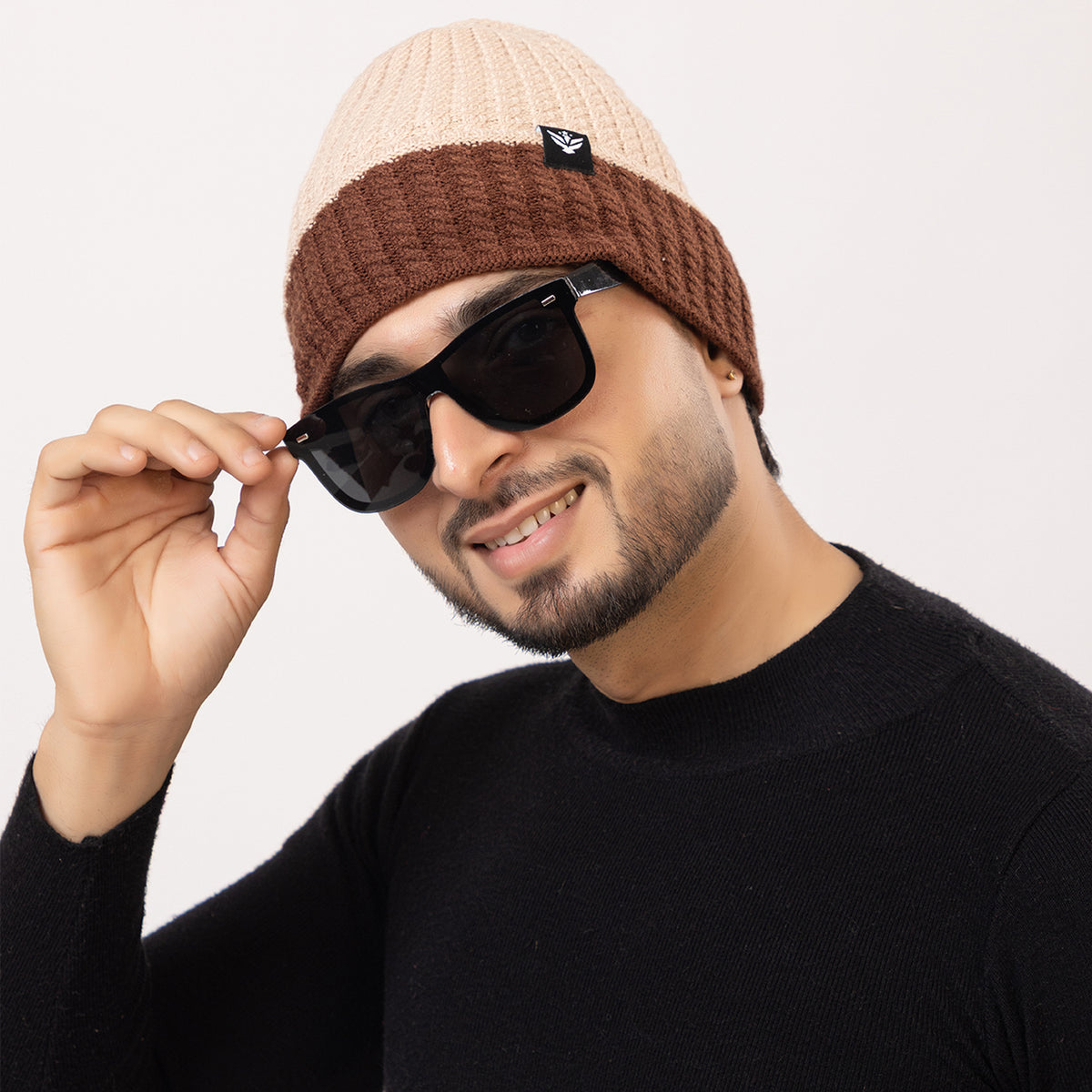 Unisex Woolen Winter Cap | Warm Knit Beanie - Beige