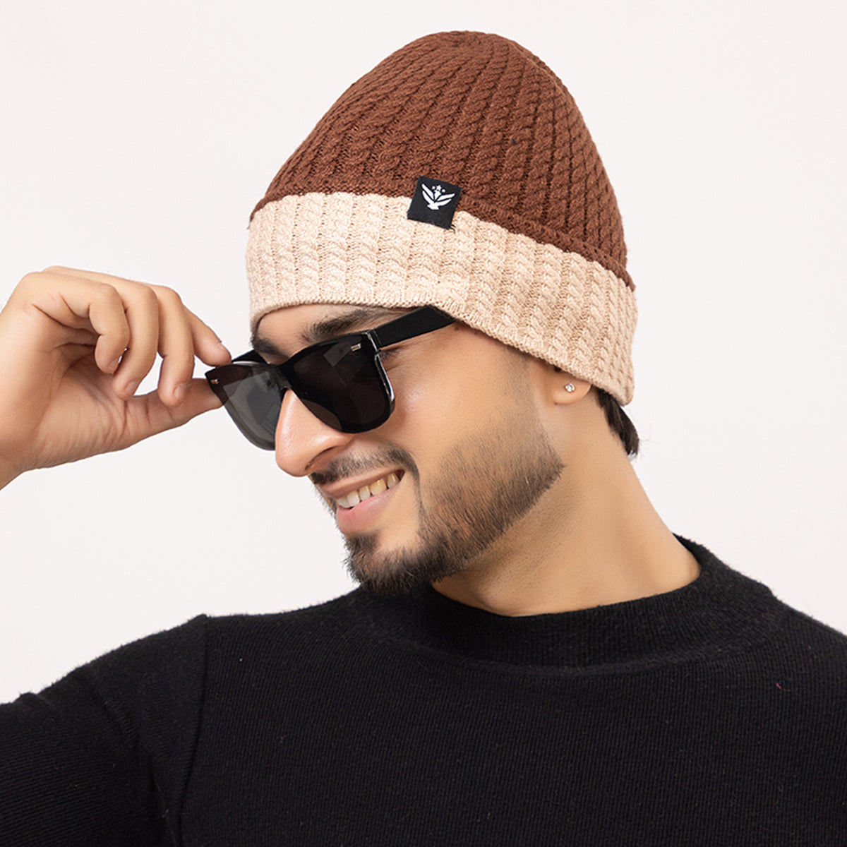 Unisex Woolen Winter Cap | Warm Knit Beanie - Brown