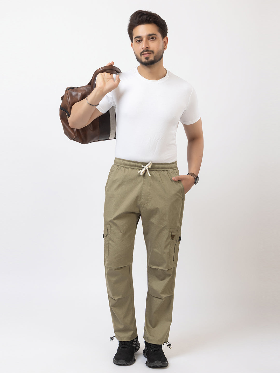 Men's Straight Fit Cargo Pants - Beige