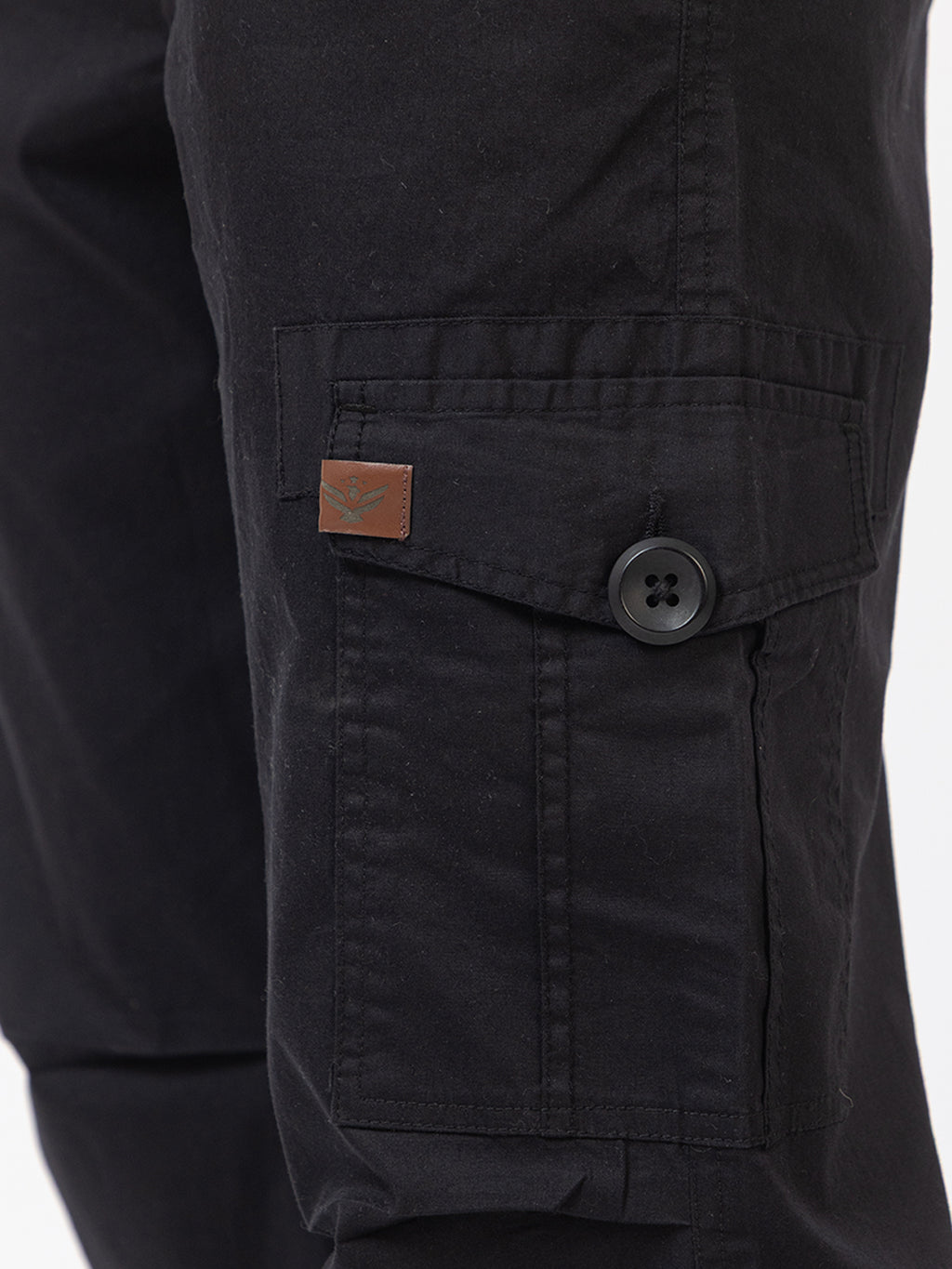 Men's Straight Fit Cargo Pants - Black