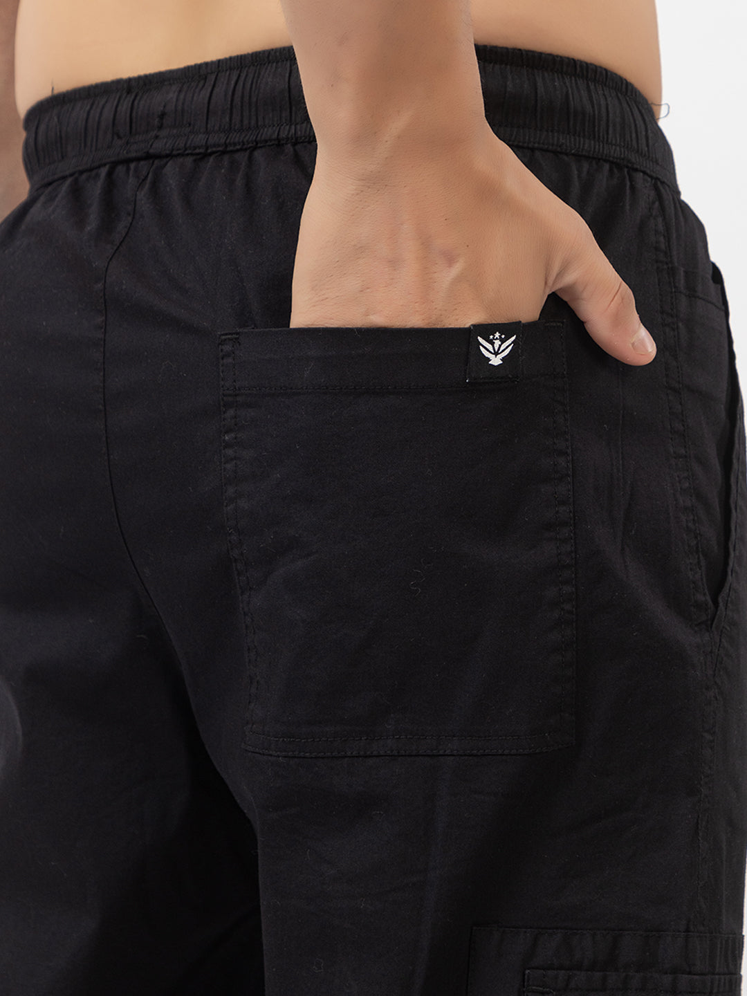Men's Straight Fit Cargo Pants - Black