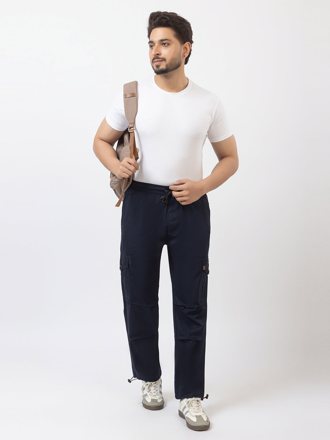 Men's Straight Fit Cargo Pants - Navy Blue