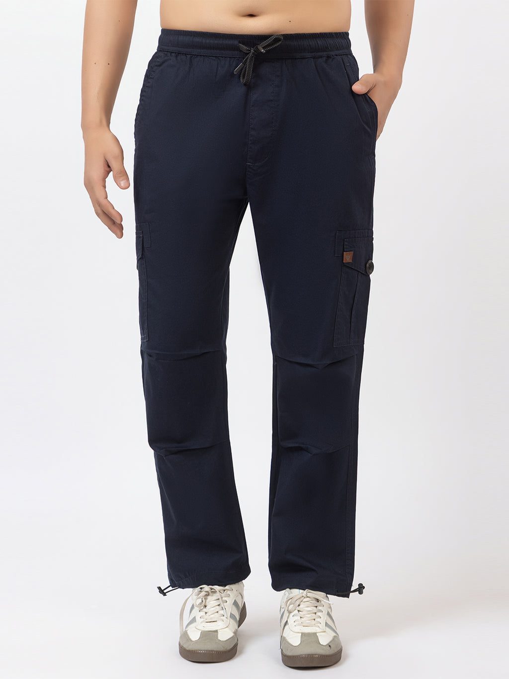 Men's Straight Fit Cargo Pants - Navy Blue