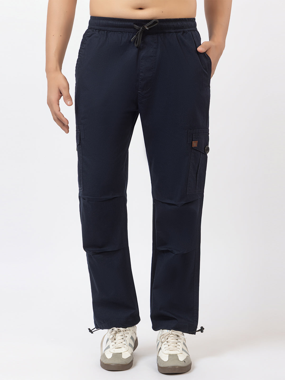 Men's Straight Fit Cargo Pants - Navy Blue