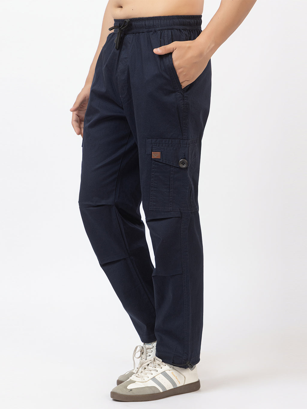 Men's Straight Fit Cargo Pants - Navy Blue