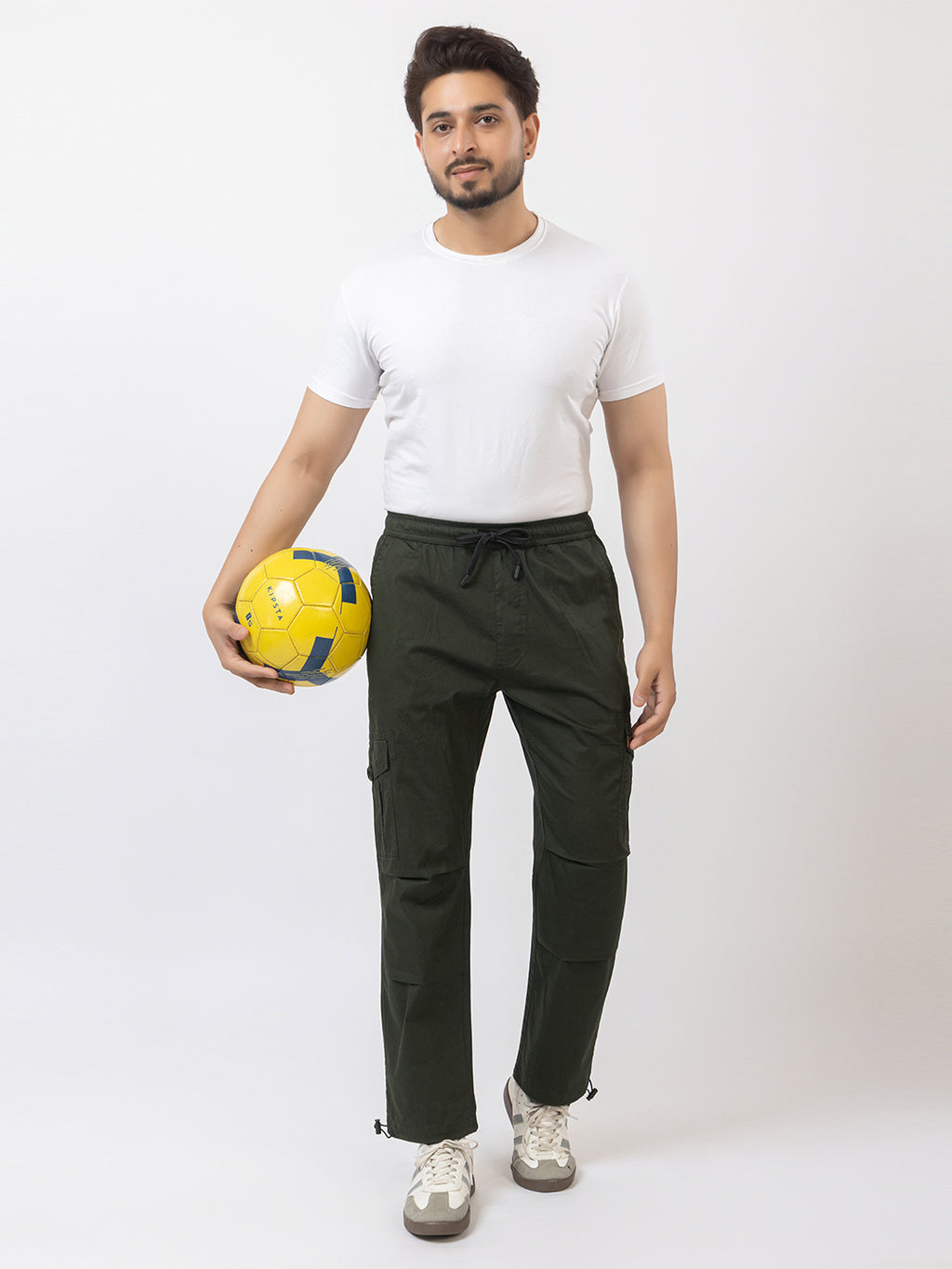 Men's Straight Fit Cargo Pants - Olive Green