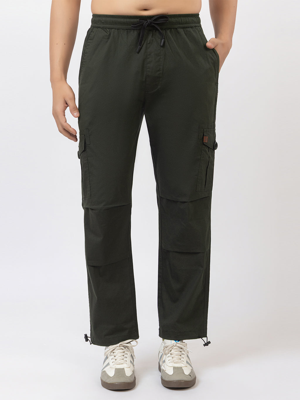 Men's Straight Fit Cargo Pants - Olive Green
