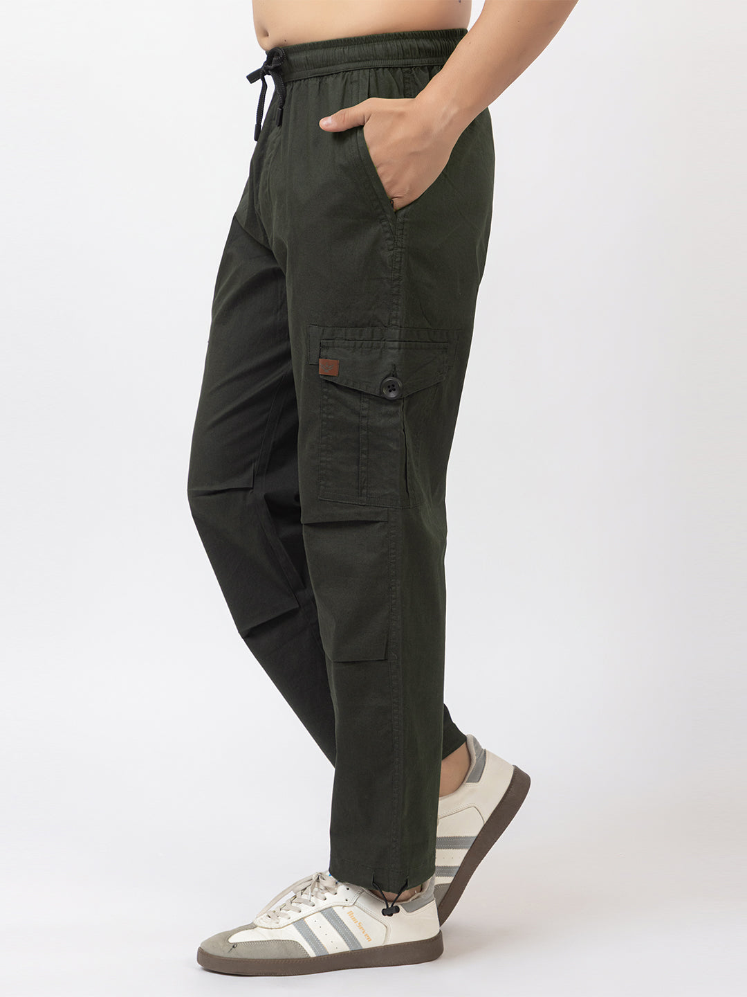 Men's Straight Fit Cargo Pants - Olive Green