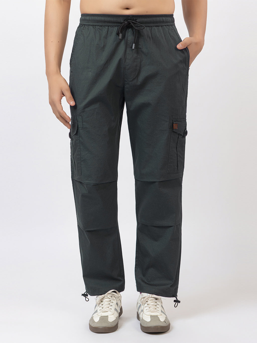 Men's Straight Fit Cargo Pants - Dark Grey