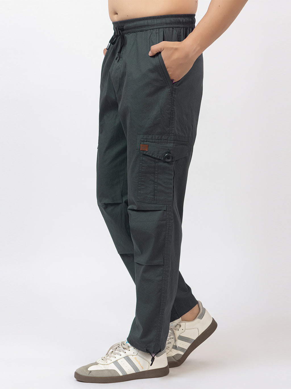 Men's Straight Fit Cargo Pants - Dark Grey