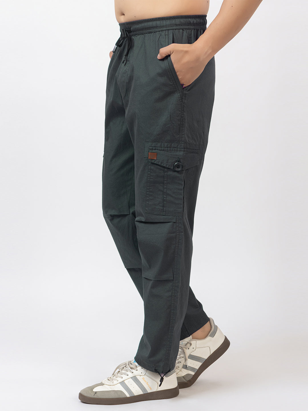 Men's Straight Fit Cargo Pants - Dark Grey