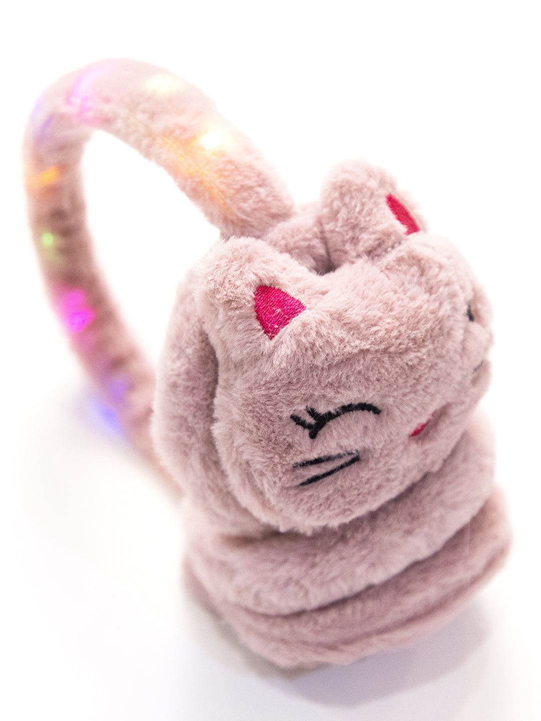 Pink Cat Earmuffs with LED Lights