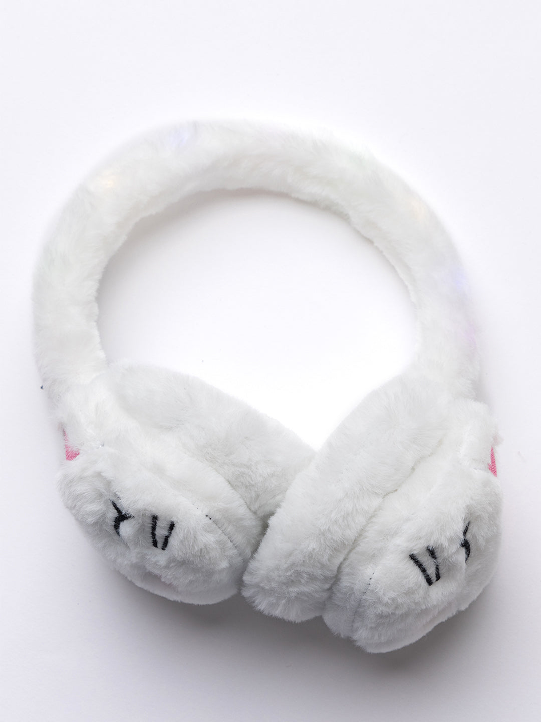 White Cat Earmuffs with LED Lights