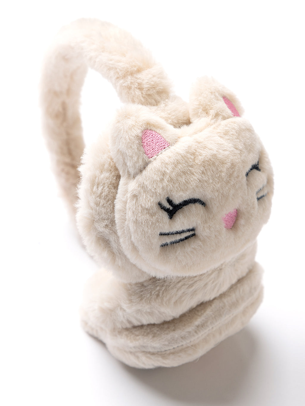 Cream Cat Earmuffs with LED Lights