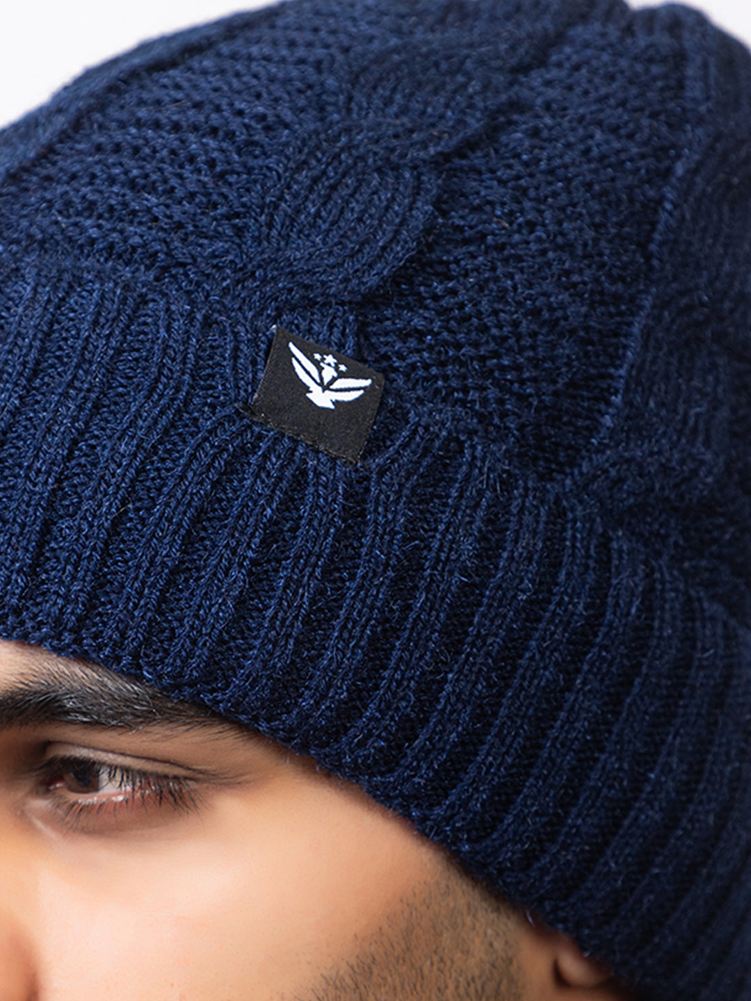 navy beanie neck set 