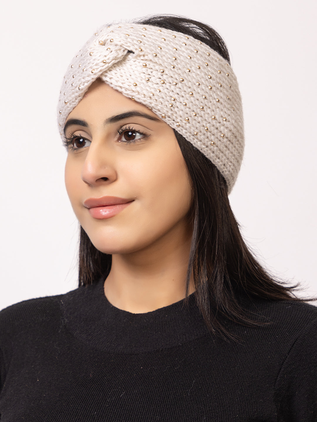 Women Mini Pearl Headband – White