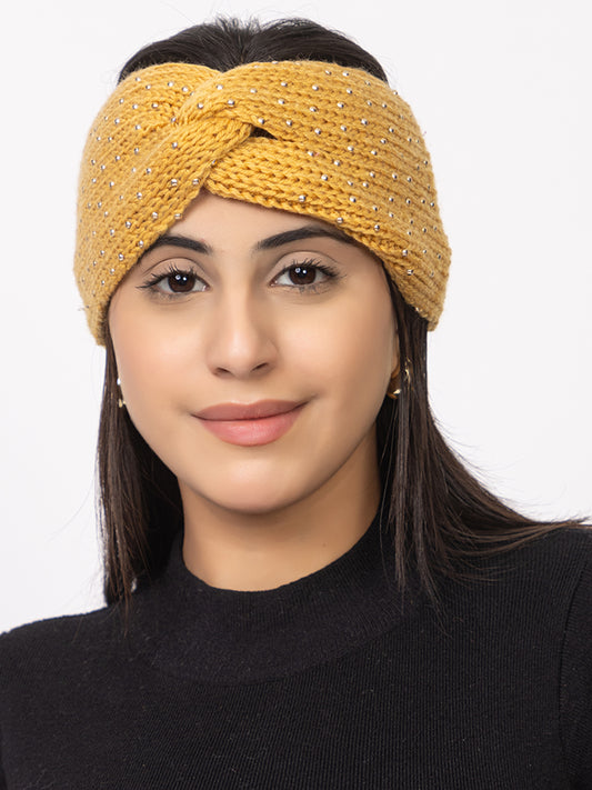 Women Mini Pearl Headband – Yellow