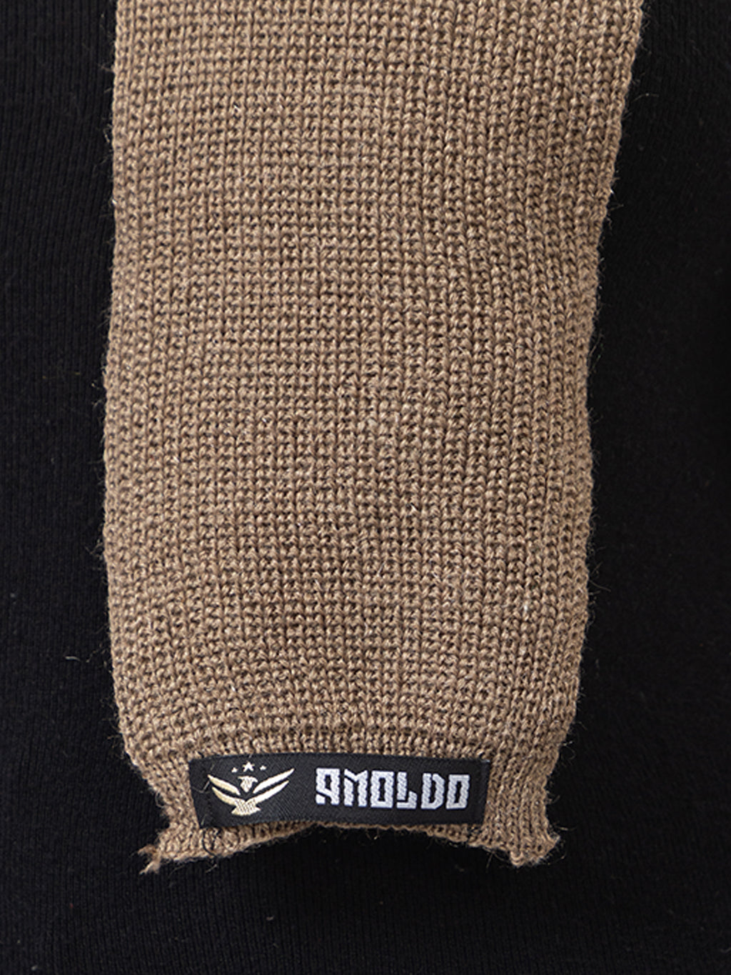 AMOLDO Women's Wool Beanie Fleece Cap with Attached Scarf- Beige