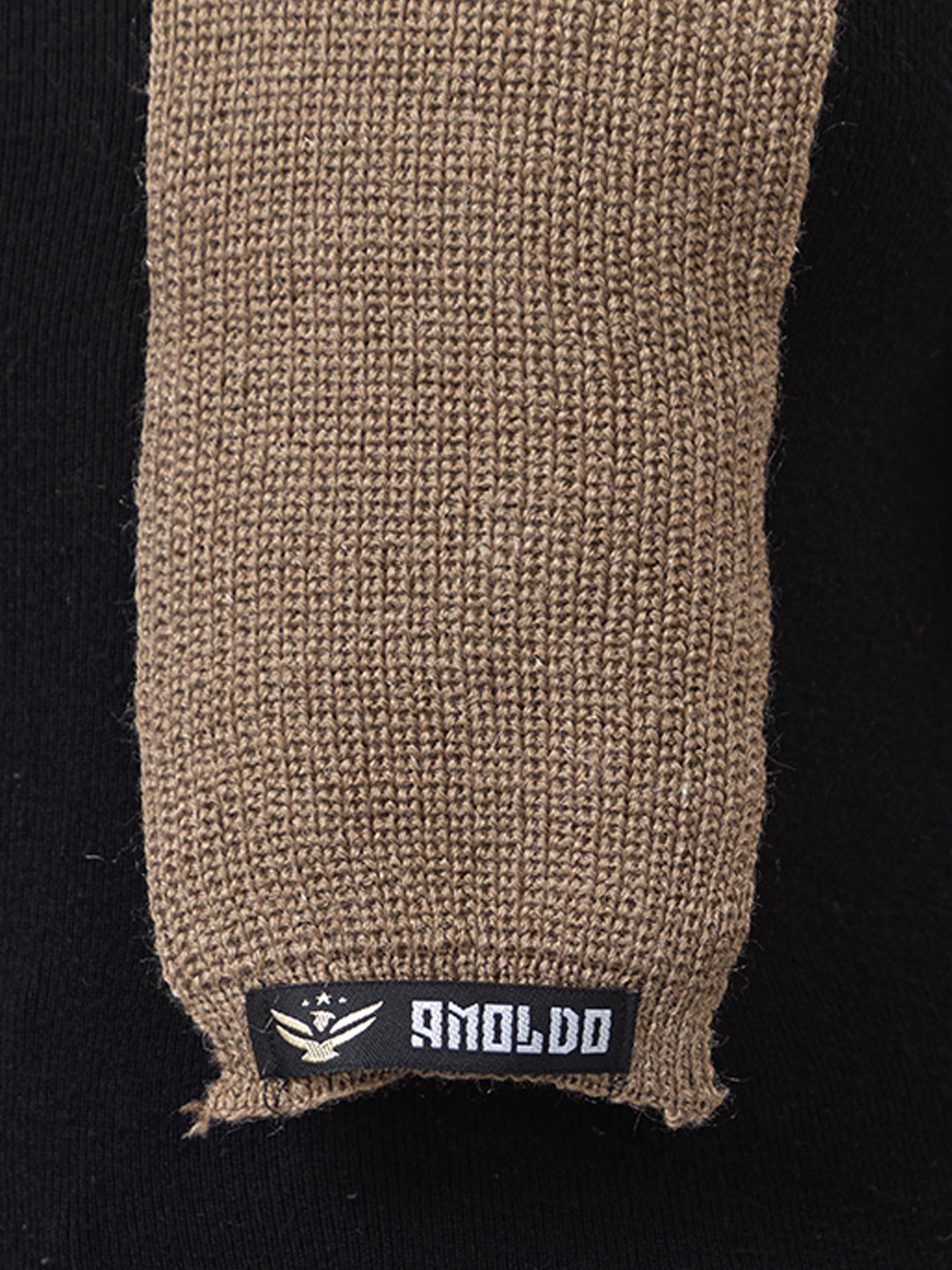AMOLDO Women's Wool Beanie Fleece Cap with Attached Scarf- Beige